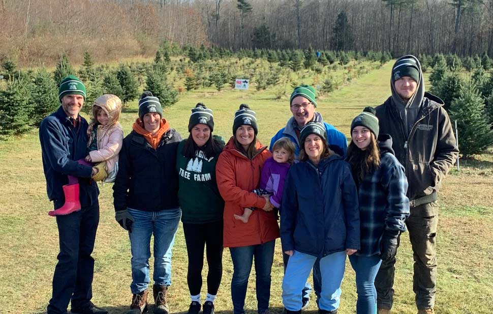 Happy Family on opening day at Donaghey Tree Farm